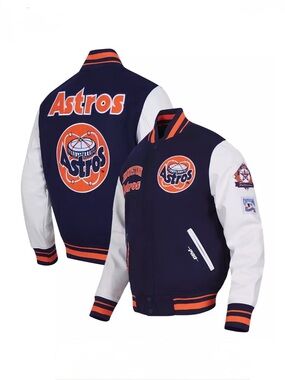 Pro Standard Men's Large Houston Astros Retro Varsity MLB Jacket Button/Zip Up